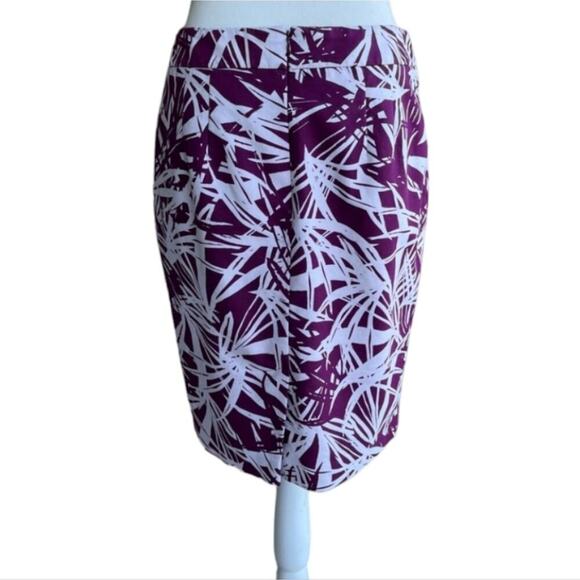 LOFT PURPLE AND WHITE Tropical VACATION RESORT Print Pencil Skirt Plus SIZE 16 - Picture 5 of 10